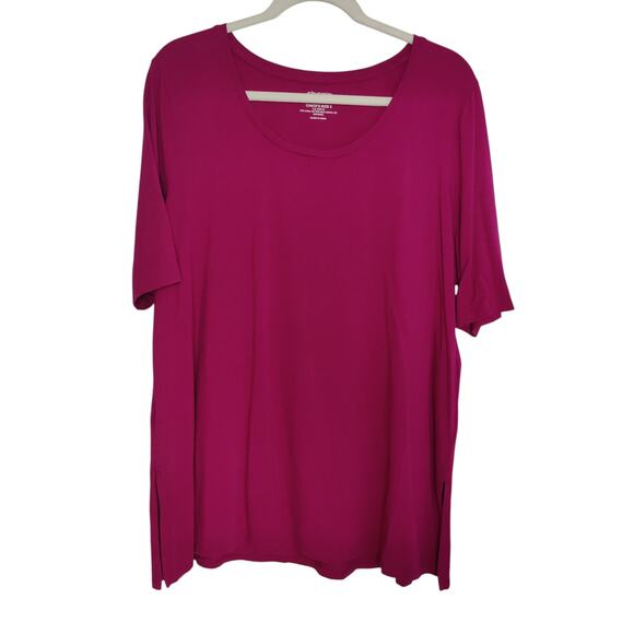 Chicos Sz 3 (XL) Ultimate Tee Pima Cotton Modal Tunic Top Purple Short Sleeve - Picture 1 of 5